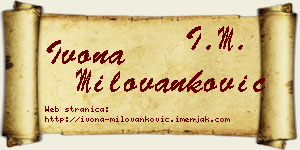 Ivona Milovanković vizit kartica